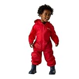 Regatta Kleinkinder Kinder Puddle Suit V Wasserdichter & Reflektierender Einteiler-Regenanzug,Red,6-12m