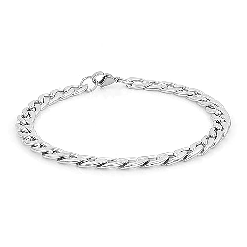 Men's Stainless Steel Bracelet and Chain - Birthday Gift for Husband