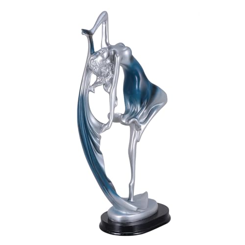 Figurine Danseuse Classique en Résine Bleu | Statuette Déco Fille