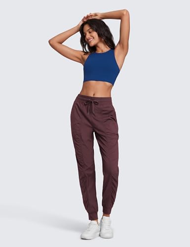 CRZ YOGA Calças de Corrida Para Mulheres Calças de Cintura Alta Para Treino de Corrida com Bolsos Da