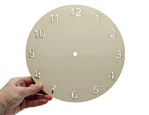 Creative Hobbies Clock Face for Crafts, DIY Unfinished Wood Clock Face Blank, 9" Round with Laser Cut Numerals, Make Your Own Clock