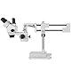 VEVOR 3,5X-90X Simul Focal Trinocular Zoom Stereo Microscope Al-Zn-Legierung 360 Grad Drehbar Trinokulares Stereomikroskop Dual Armstativ Labor Video Mikroskop Zwei höhenverstellbar Ständer Zubehör