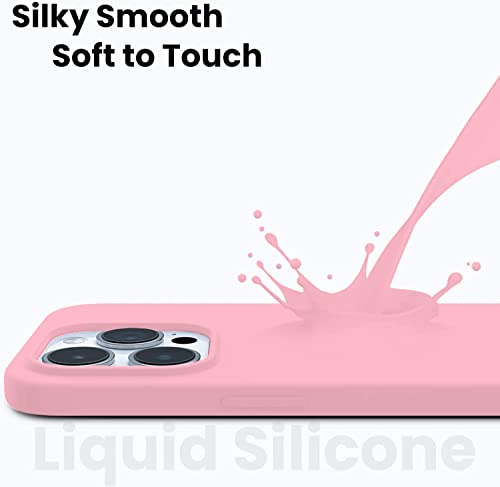 Image of DIZORO Microfiber Candy Case Compatible for iPhone 14 PRO MAX, Shockproof Slim Back Cover Liquid Silicone Case (Baby Pink)