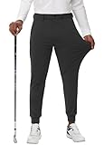 MIVEI Men's Golf Joggers Pants Belt Loops Slim Fit Stretchy Sweatpants Work Travel Dress Casual Tapered Pants Quick Dry UPF50