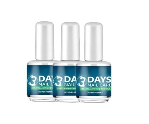 Nail Care Oil with Keratin – Fast Nail Strengthening Treatment for Dry, Weak & Fragile Nails | Hydrating Cuticle Repair Oil | Promotes Healthy Nail Growth | Nourishing Nail & Cuticle Care (Pack of 3)