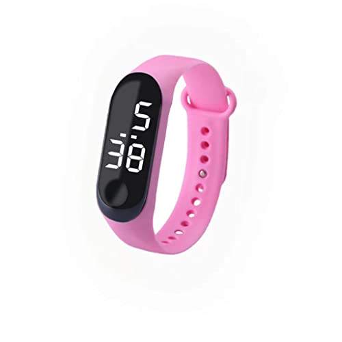Women's Wrist Watches—Multifunctional Electronic Watch For Kids-Minimalist Design With Led Time Display,Alarm Clock,Touchscreen. Outdoor Waterproof Electronic Bracelet Digital Watch Student (Pink) #TOP22