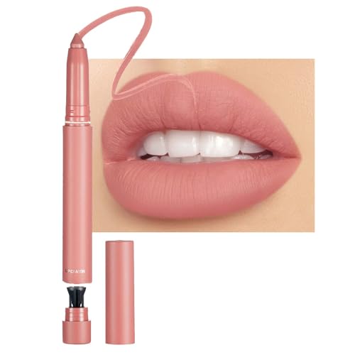 Cream Lippenkonturenstift, Glatt Lipliner, Matte Crayon Lippenstift, Wasserdicht Lang Anhaltende, Drehbarer Lipstick für Definierte und Aufgefüllte Lippen, Konturieren Sie Ihre Lippen (02 peach)