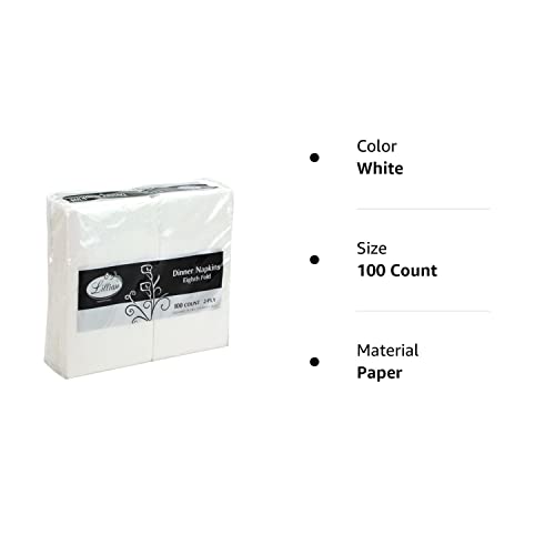 Premium White Napkins, 1/8 Fold Dinner Napkin, Value Pack 100 Count #TOP1