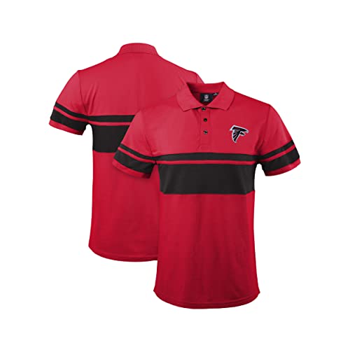 FOCO NFL Football Team Color Chest Stripe Men's Polo Shirt, Atlanta Falcons, XX-Large