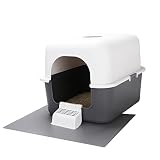 Sfozstra Cat Litter Box with Pedal, Fully Enclosed Leak-Proof Urine Litter Box, High Edge and Odorle