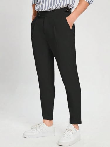 Floerns Men's Slant Pocket Fold Pleated Workout Pants Office Tailored Pants4