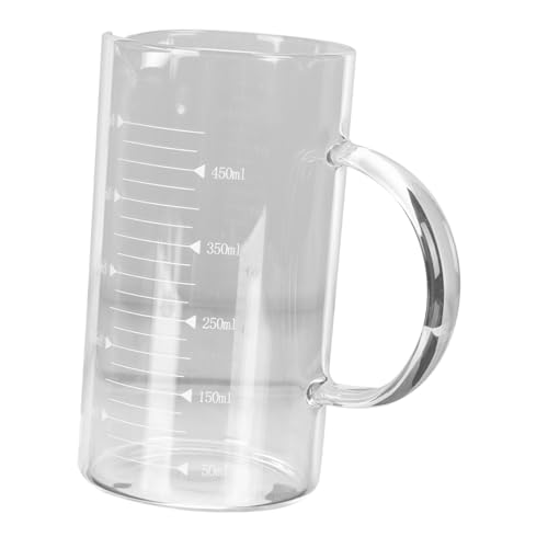 ULTECHNOVO Vaso Medidor De Vidrio Resistente Al Calor 500 Ml De Borosilicato Transparente Asa Para Leche y Cocina Sin Tapa, Taza De Báscula Doméstica Para Desayuno y Uso Infantil
