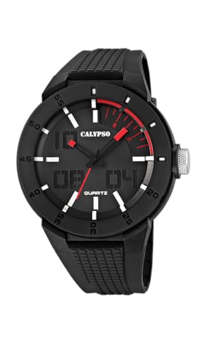 CALYPSO Reloj Hombre K5629/2 Street Style Caja de Caucho Multi Correa de Caucho Negro
