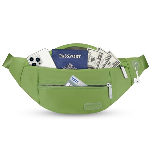 Image of MAXTOP Large Crossbody Fanny Pack with 4-Zipper Pockets,Gifts for Enjoy Sports Festival Workout Traveling Running Casual Hands-Free Wallets Waist Pack Phone Bag Fits All Phones