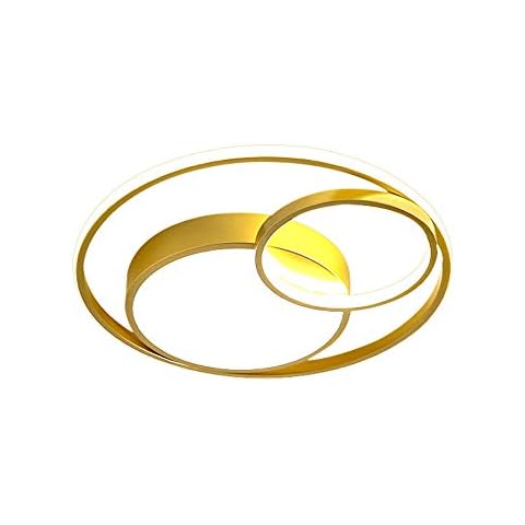 Golden Ceiling Lighting,Ultra-Thin LED Ceiling Light, Healthy Eye Protection Light Source Through The Switch Adjust The Light Source of 3 Colors for Living Room,Bedroom,Dining Room,48cm/55w Cover