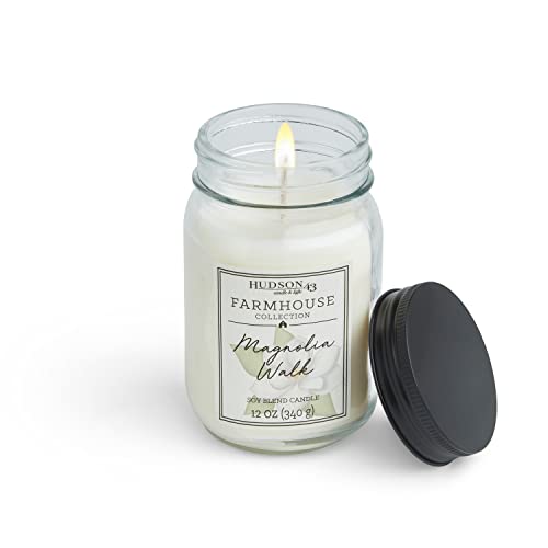 Farmhouse Mason Jar Candle, 12Oz | Floral Scented Candle Poured With Soy Wax Blend | Long Lasting Aromatherapy Candle For Home Fragrance, Decorative Glass Jar With Lid #TOP6