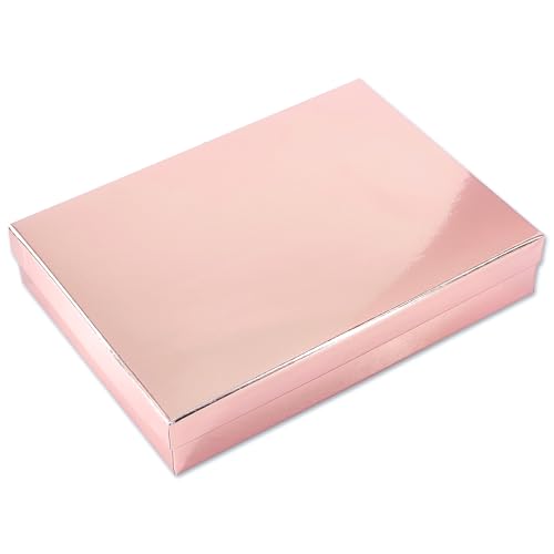 Cajas de joyería de papel kraft de alta resistencia con acabado premium oro rosa #75