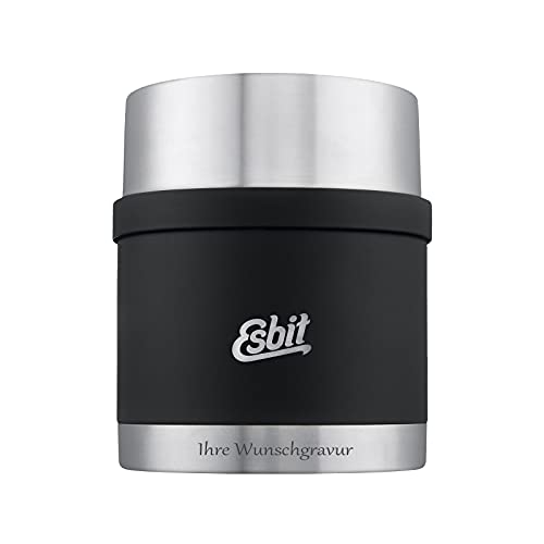 Esbit Sculptor Thermobehälter für Essen, mit personalisierter Gravur, Edelstahl, BPA-Frei, Schwarz, Silber &mehr, 500ml, 750ml & 1000ml, Speisegefäß für warme und kalte Speisen, für Suppen und Salate