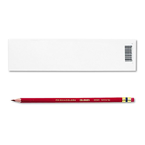 Col-Erase Pencil W/goma de borrar, carmín rojo plomo/barril, docena  se vende como 1 docena