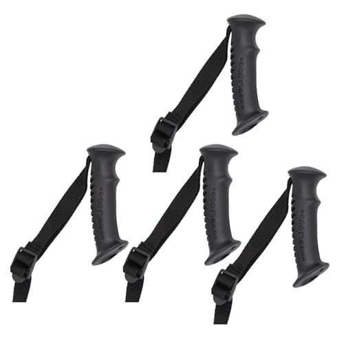 KAKASEA 4Pcs Trekking Rod Handle Adapters Straight/Bent Handle Climbing Stick Head Walking Cane Grip for Outdoor Climbing Hiking