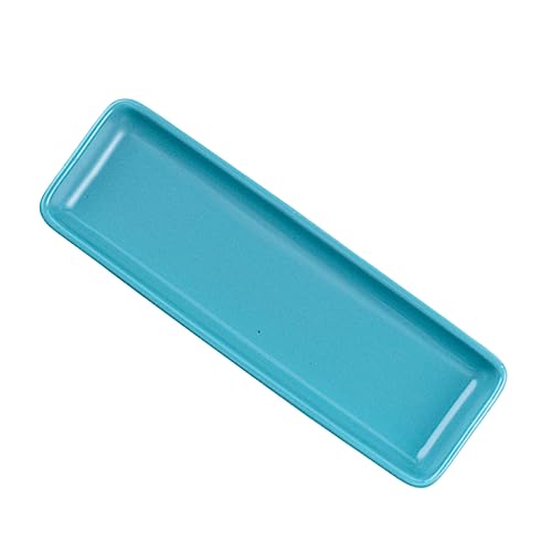 Didiseaon Vassoio Ceramica Per Sushi e Snack Design Lungo Stoviglie Decorative Per Ristoranti e Uso Domestico Colore Blu Per Dumplings e Altri Cibi