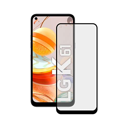 KSIX smart your tech Protector de Pantalla para LG K61, Vidrio Templado, Grosor 0,33 mm, Negro