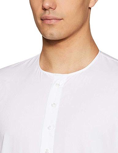 Pijama de algodón para hombre Kurta Royal conjunto de dormir blanco transpirable 4