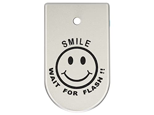 NDZ Performance Magazine Floor Base Plate Finger Extension for CZ P10 Models P10 S, P10 SC, P10 C, & P10 F 9mm Laser Engraved in Silver - Smile Wait for Flash Smiley