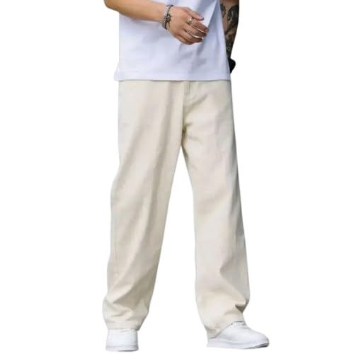 comfits Regular Fit Baggy Denim Jeans, Beige, Plain Style, Casual Wear-picture-20