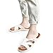 KuaiLu Womens Fashion Orthotic Slides Ladies Lightweight Athletic Yoga Mat Walking Sandals Slip On Thick Cushion Recovery Slippers Sandles Comfortable Plantar Fasciitis Arch Support White Khaki Size 9