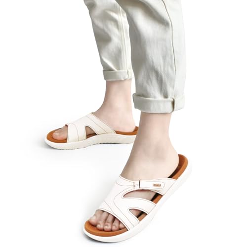 Image of KuaiLu Womens Fashion Orthotic Slides Ladies Athletic Yoga Mat Memory Foam Walking Sandals Thick Cushion Recovery Summer Beach Slippers Comfortable Plantar Fasciitis Arch Support