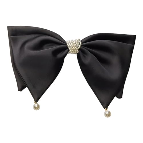 GFHSKRPL Elegant Pearl Spring Hairpin Large Bow Female On The