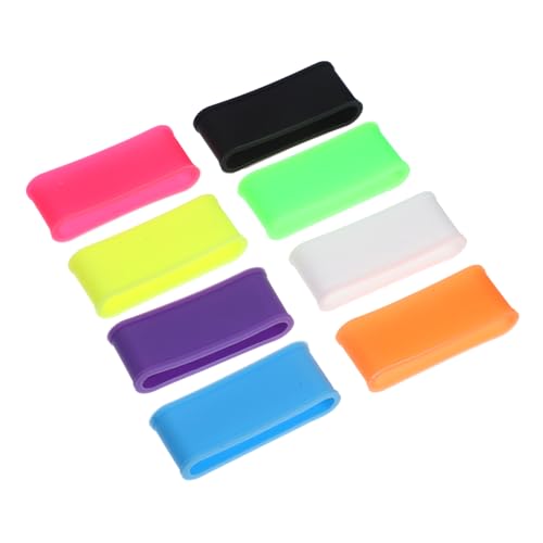 KOMBIUDA 8Pcs Non Skid Racket Grips Silicone Overgrip Bands for Tennis Badminton Fishing Rods Fitness Equipment Durable Lightweight Easy to Use Mixed Color Design