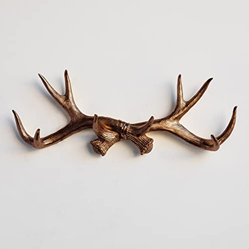 Near and Deer Faux Antler Rack Wall Hook & Jewelry Organizer, Bronze