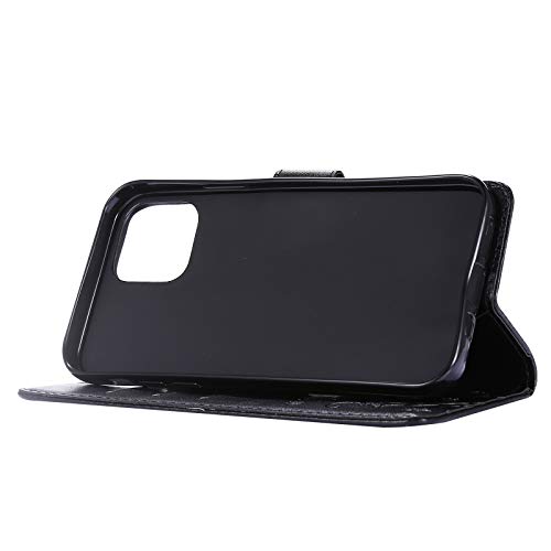 Capa C-Super Mall-UK para iPhone 12 Pro, capa para iPhone 12, capa carteira em relevo borboleta com