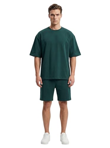 Image of Kvetoo Men Cotton T Shirt and Shorts Set Co Ord Set for Men Summer Casual Lounge Wear Gym Workout T Shirt Shorts Combo Half Sleeve Comfortable Cotton Outfit