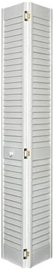 Home Fashion Technologies 7002480100 24" X 80"x 1", White, Louver Over Louver, Bifold Door