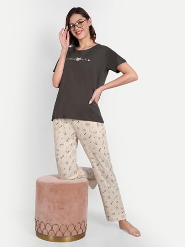 Image of Bedtime story Cotton Night Suit for Women Girls | Women's Cotton Printed Pant & Top Night Suit Set Pyjama Set Sleepwear Nightwear Nightdress Loungewear