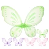 Abaodam 6st Kinderflügel Mädchen Feenflügel Schmetterlingsflügel Für Kinder Feen-elfenflügel Feenkostüm-Accessoire Funkelnde Flügel Cosplay Feenflügel Einzelne Schicht Nylon Dekorationen