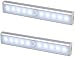 Luz Nocturna,Sensor de Movimiento 10 LED Alimentado Por Batería Sensor de Luz Interior Luz LED de Armario,Para Armario,Pasillo,Escalera,Sótano,Cocina,Garaje,Gabinete,Baño(2 Pack)