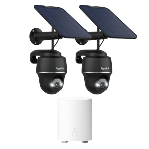 Reolink 5MP Solar Überwachungskamera Akku, 355°/140° Schwenkbar WLAN Kamera Outdoor mit Home Hub Mini, Lokales Verwaltungs- und Speichersystem, Keine Monatlichen Gebühren