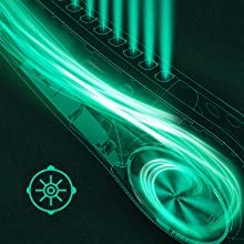 Image of KISUFU Portable Neck Fan - Rechargeable 2400mAh USB Wearable Hands-Free Cooling Fan, 3 Speeds, Leafless Hanging Bladeless Design for Outdoor Indoor Sports Travel (Green)