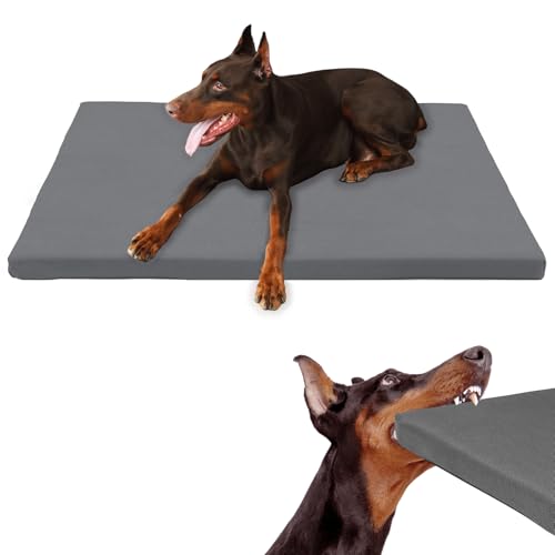 Durable Outdoor Waterproof Dog Bed up to 60 lbs Large Dogs Chew Resistance Dog Crate Mat Washable...