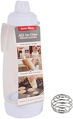 Manual Batter Dispenser Dough Dispenser Batter Mixing Bottle with Stainless Steel Stirring Ball Batter Shaker Bottle Pastry Baking Tools with Label Dispenser Measurement for Cupcakes Muffins Waffles