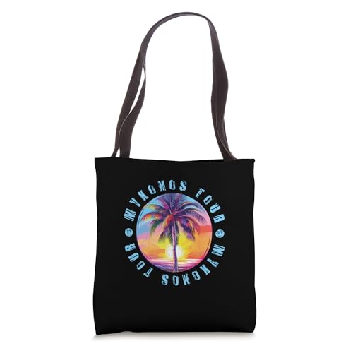 Mykonos Vacation Tour Colorful Tote Bag
