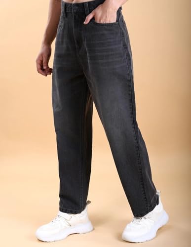 Image of Men's Baggy Fit Jeans, Loose Fit High Rise Denim Pants, Casual Streetwear Style for Everyday Comfort