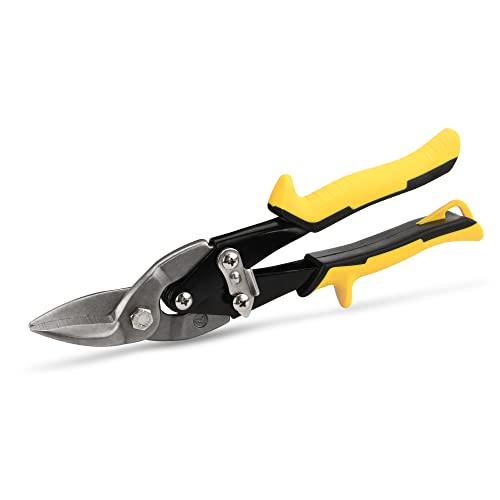 Flameweld Aviation Snips Left Cut - 10 Inch Tin Snips Cutter For Cutting Metal Sheet, Chrome Vanadium Steel With Forged Blade, Left Aviation Snips For Safety Latch, And Hanging Hole #TOP7