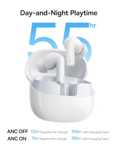 Image of Baseus Bass BP1 Pro Noise Cancelling Wireless Earbuds, Real-Time Adaptive Noise Cancelling, Adaptive Active EQ, LDAC Hi-Res Sound, 6-Mic AI Clear Calls, 55H Playtime, IP55 Waterproof, Bluetooth 6.0