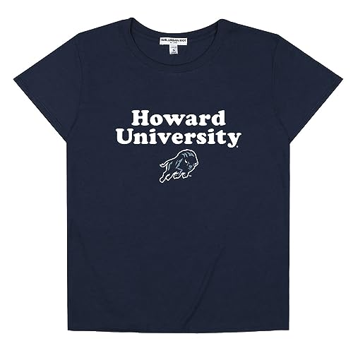 Suburban Riot Howard University Official Vintage Loose Women's Tri-Blend Short Sleeve T-Shirt (X-Small) Navy
