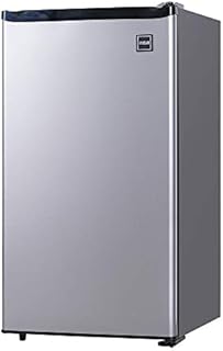 RCA RFR322 Mini Refrigerator, Compact Freezer Compartment, Adjustable Thermostat Control, Reversible Door, Ideal Fridge for Dorm, Office, Apartment, Platinum Stainless, 3.2 Cubic Feet